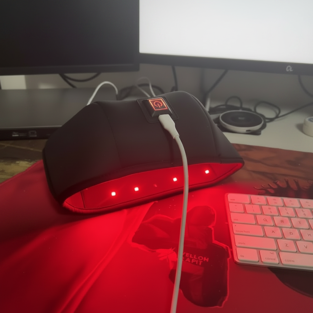 ScalpRevive Max LED interior with 97 red and near-infrared LEDs
