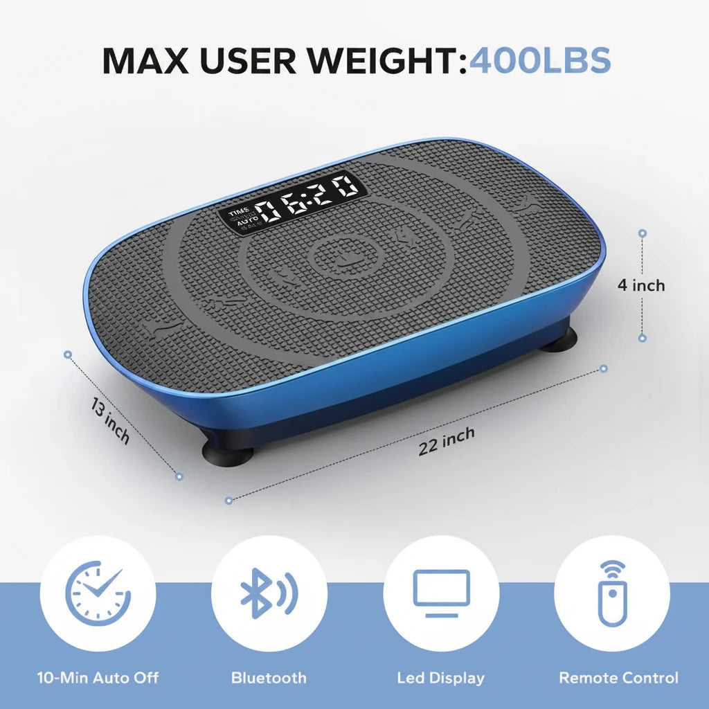 AuraVibe Pro — Whole-Body Vibration Plate with Bluetooth, Remote & 10 Speed Levels | Aurora Blur Wellness