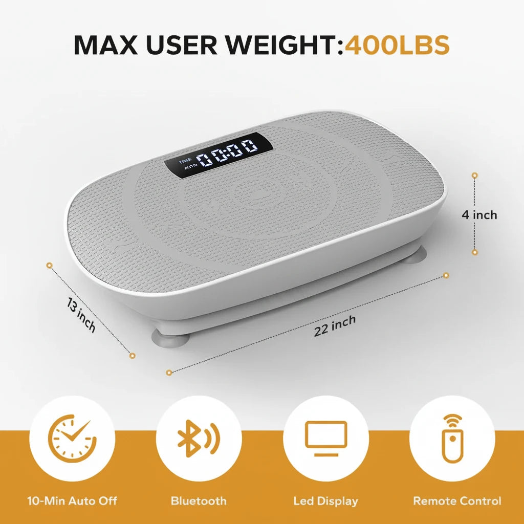 AuraVibe Pro — Whole-Body Vibration Plate with Bluetooth, Remote & 10 Speed Levels | Aurora Blur Wellness