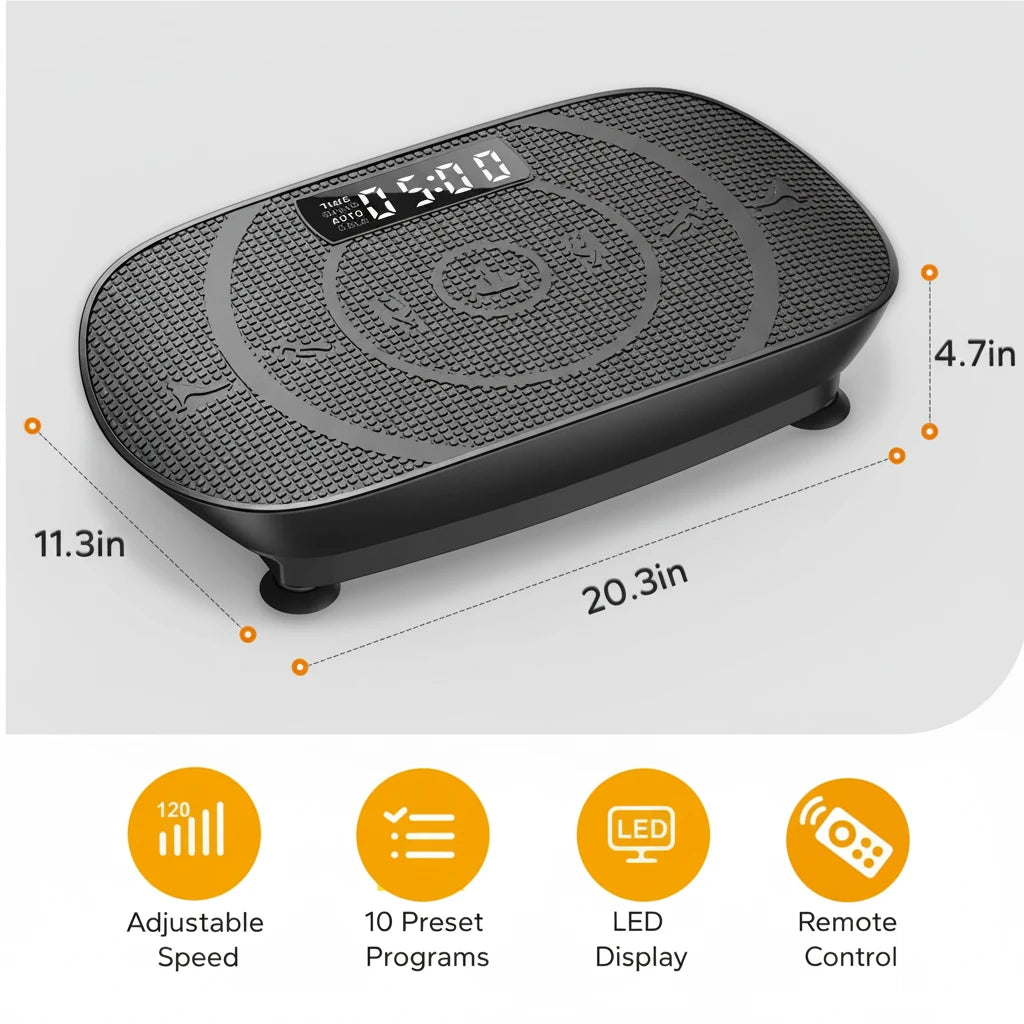 AuraVibe Pro — Whole-Body Vibration Plate with Bluetooth, Remote & 10 Speed Levels | Aurora Blur Wellness