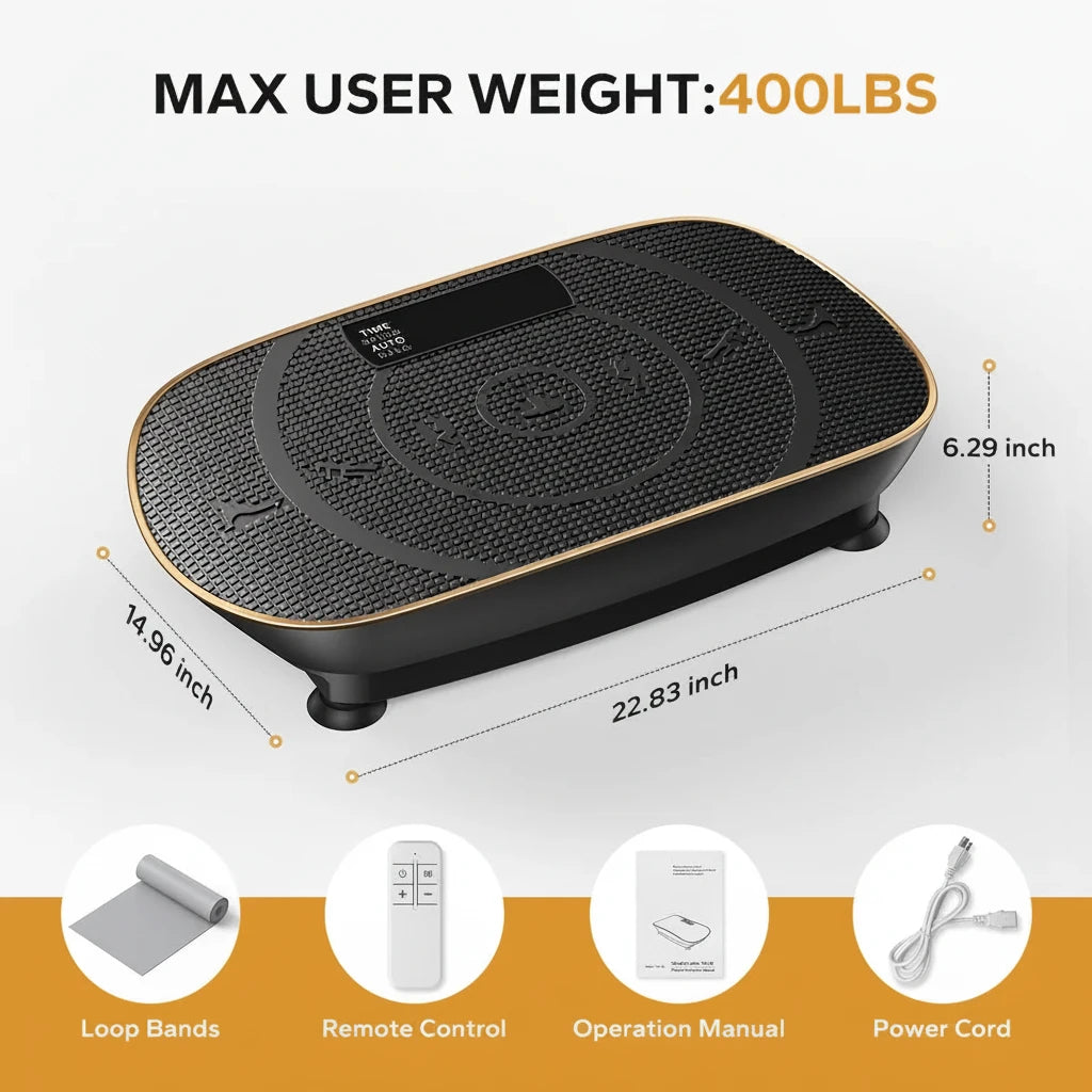 AuraVibe Pro — Whole-Body Vibration Plate with Bluetooth, Remote & 10 Speed Levels | Aurora Blur Wellness