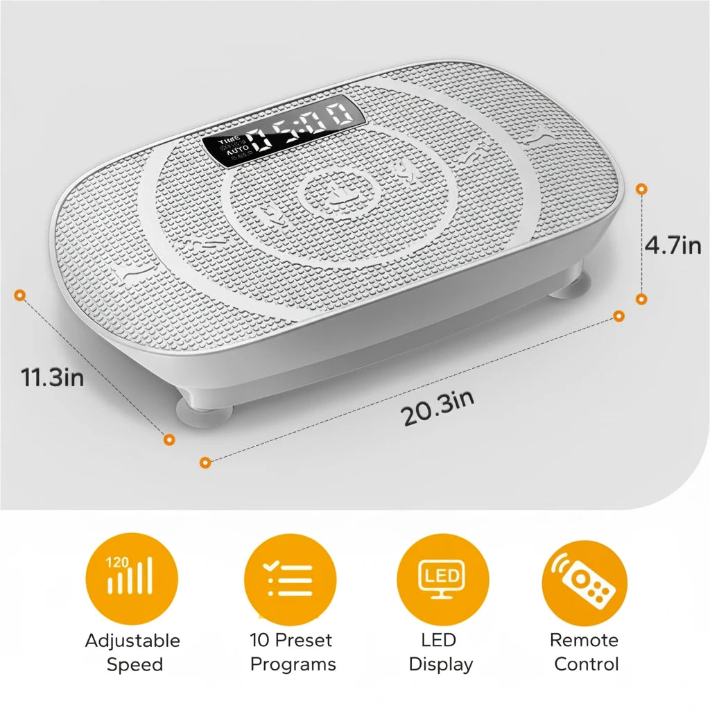 AuraVibe Pro — Whole-Body Vibration Plate with Bluetooth, Remote & 10 Speed Levels | Aurora Blur Wellness