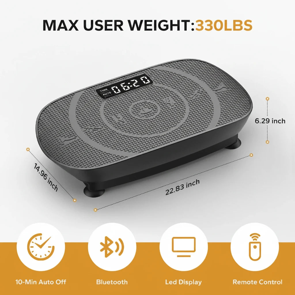AuraVibe Pro — Whole-Body Vibration Plate with Bluetooth, Remote & 10 Speed Levels | Aurora Blur Wellness