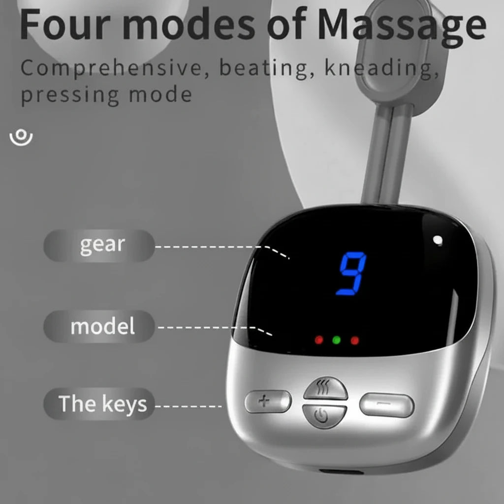 VitaPulse Neck Pro with 4 pulse modes 9 intensity levels and 3 warming heat settings

