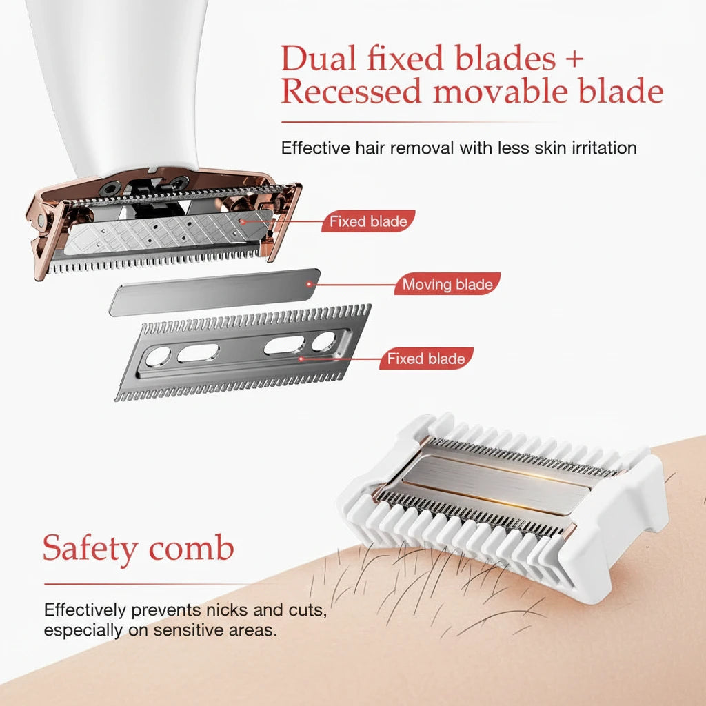 SilkGlide Pro — Electric Body Trimmer for Women | Wet/Dry Twin-Blade with LCD