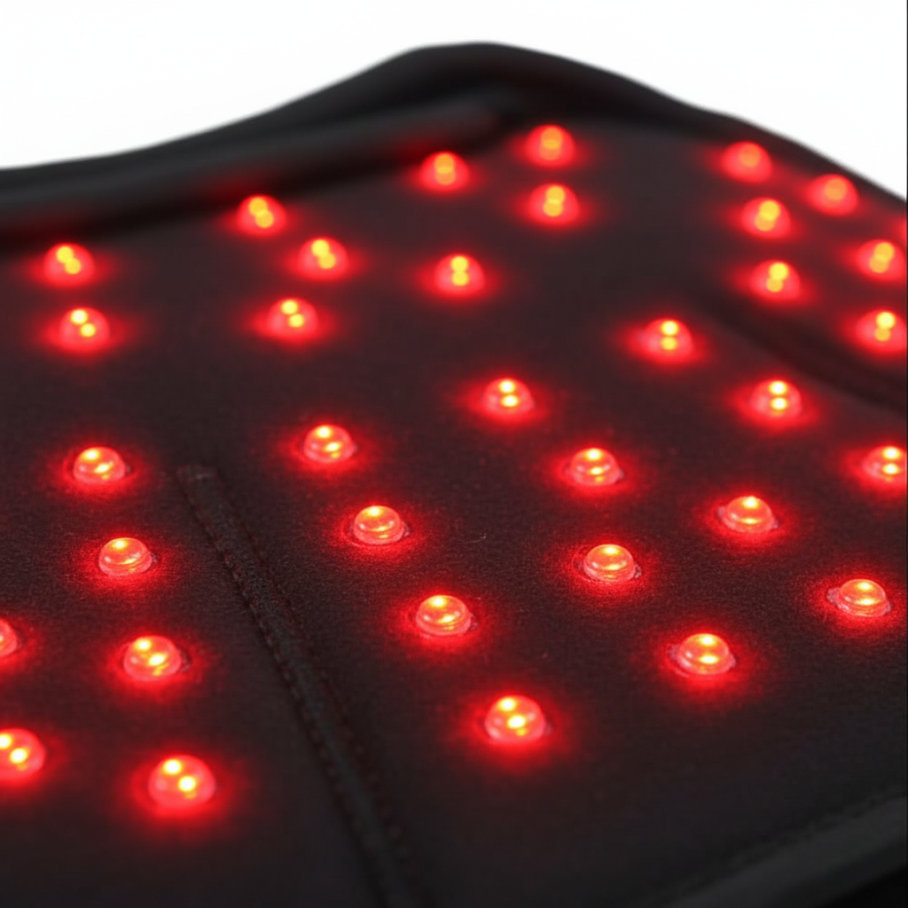 Close-up of the ScalpRevive Lite cap interior with red 660nm and 850nm LED beams