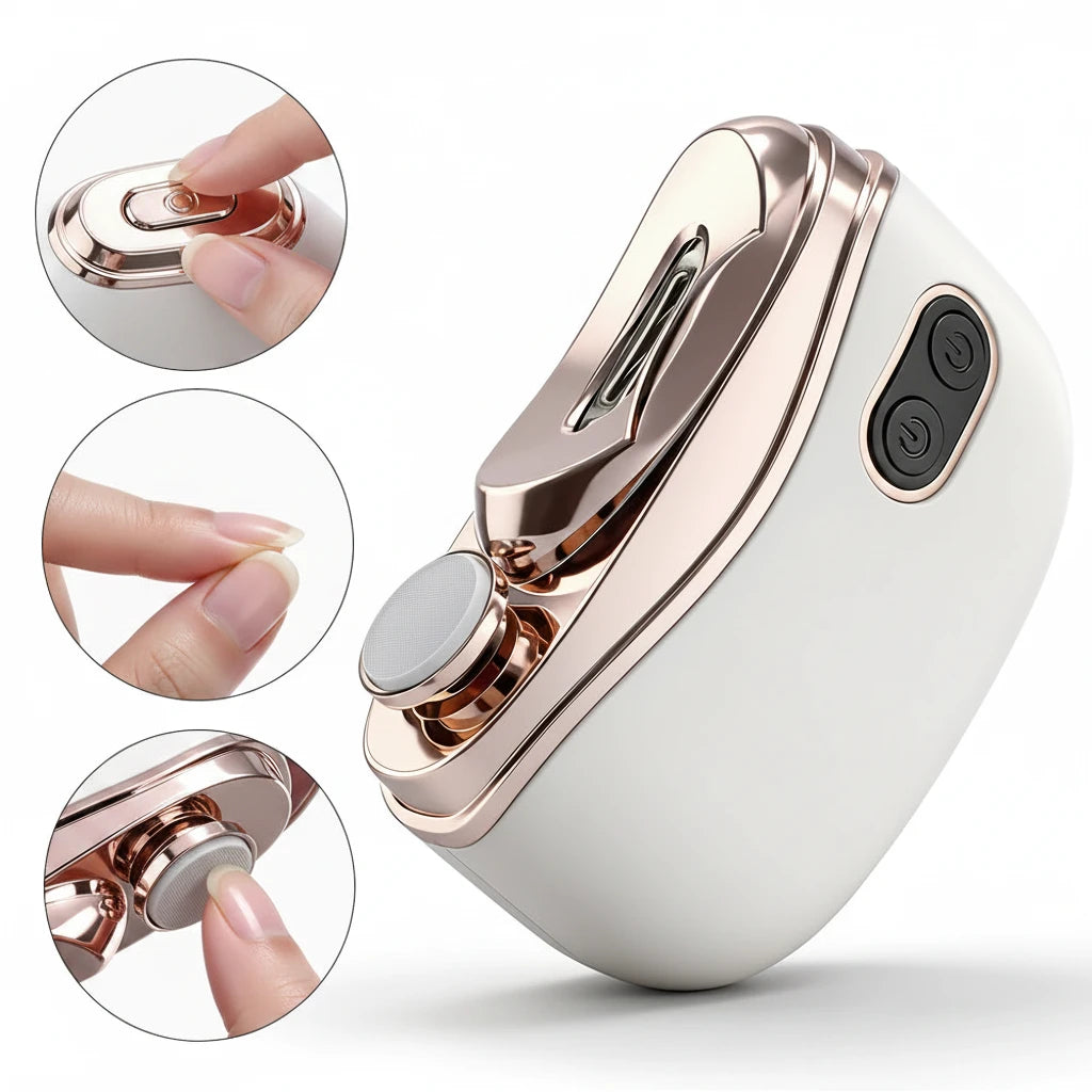 SilkFile Pro nail polisher with multiple attachment heads for complete nail grooming
