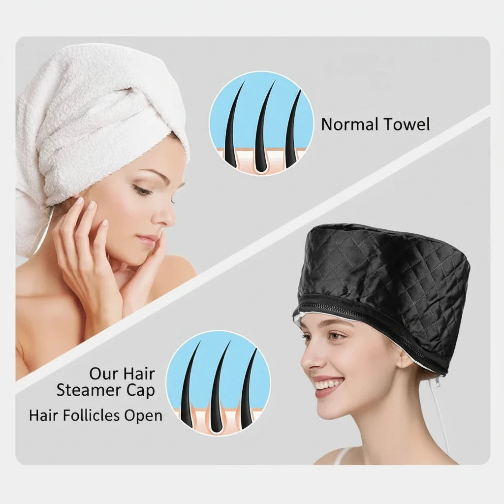ScalpBloom Cap Pro showing heating element for evenly distributed warmth across scalp
