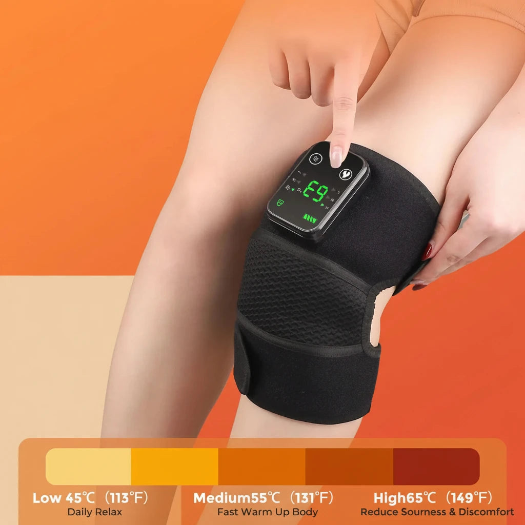Person wearing VitaJoint Pro electric knee massager for joint pain and arthritis relief
