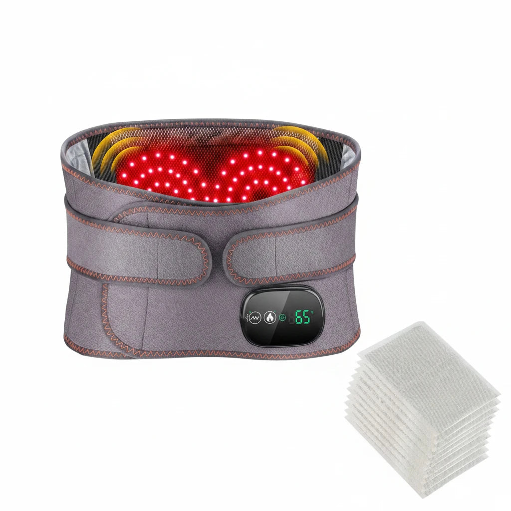 LumiBack Pro Spa Edition with red LED light therapy and dried herb aromatherapy pouch