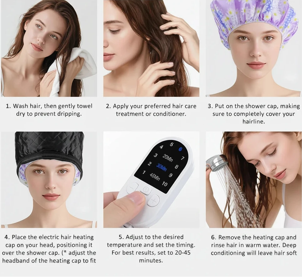 ScalpBloom Cap Pro — Heated Hair Treatment Cap | Aurora Blur